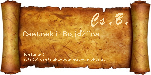 Csetneki Bojána névjegykártya